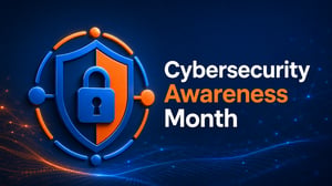 Cybersecurity Awareness Blue Orange Hero Image