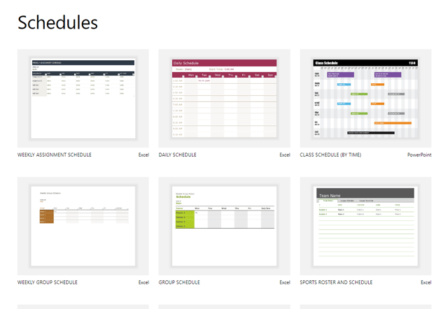 schedules