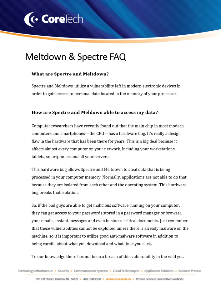 Meltdown & Spectre FAQ - Featured Image