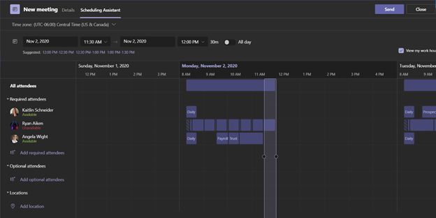 microsoft teams scheduling assistant