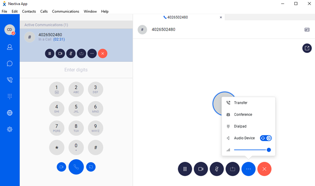 how to transfer a call on a nextiva softphone system