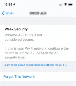 are you seeing a weak security alert on your phone?